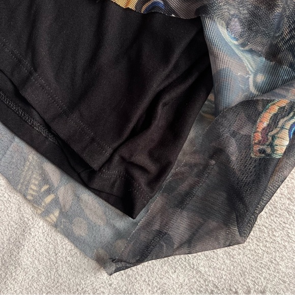 NWT Desigual Slim Knee-Length Mesh Butterfly Print Art-to-Wear Dress Black - Picture 12 of 17